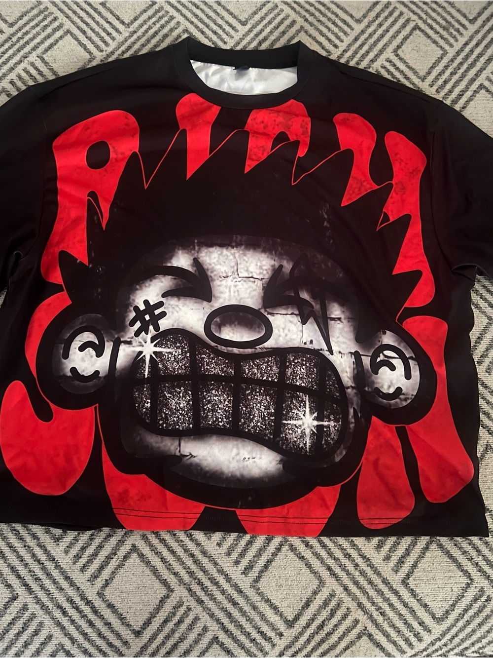 Graphic Black & Red Cartoon Face Sweatshirt